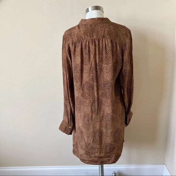 Britt Ryan snake patterned tie waist shirt dress brown 5157 - Picture 4 of 6
